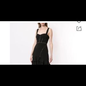 Jonathan Simkhai Ruffle Hem Bustier Mini Dress Black Size 0